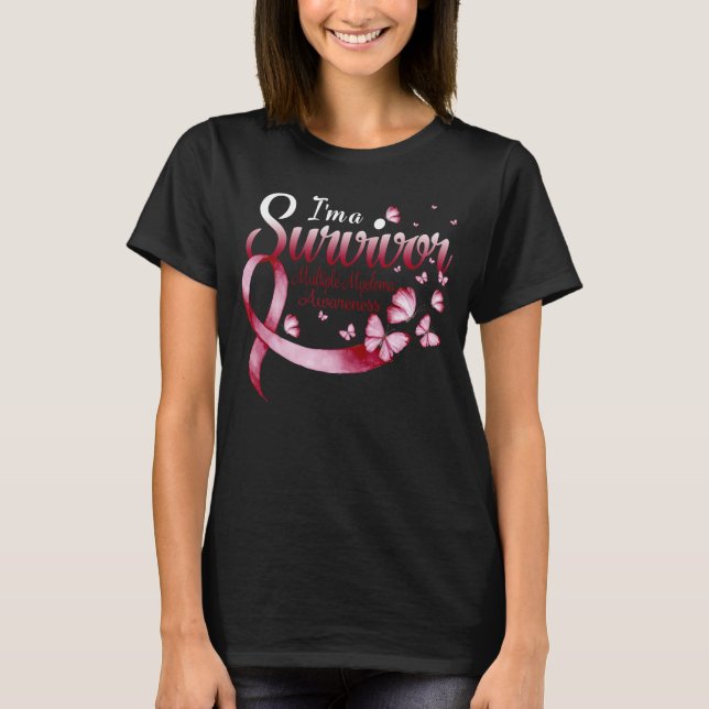 I'm A Survivor Multiple Myeloma Awareness Butterfl T-Shirt (Vorderseite)