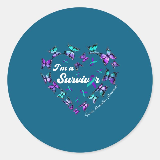 I'm A Survivor Suicide Prevention Awareness Butter Runder Aufkleber (Vorderseite)