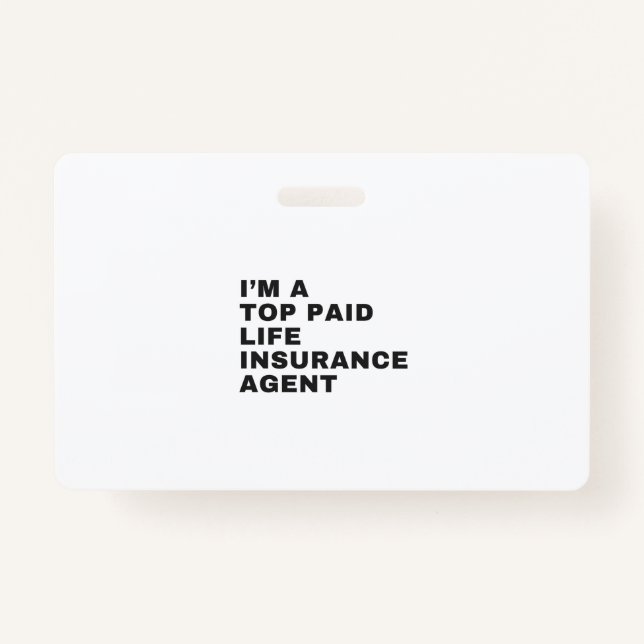 I'M A TOP PAID LIFE INSURANCE AGENT AUSWEIS (Vorderseite)