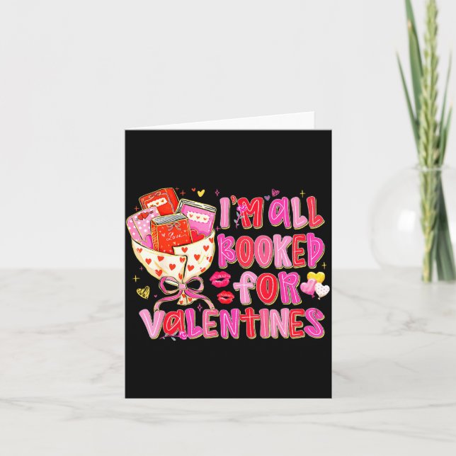 I'm All Booked For Valentines Day Book Lovers Teac Karte (Vorderseite)