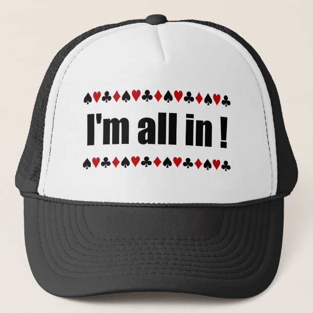 "I'm All In !" casquettes de poker (Devant)