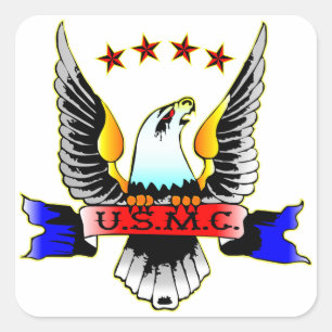 Im altem Stil USMC Quadratischer Aufkleber