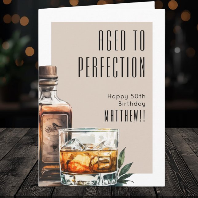 Im Alter gereift Männer-Geburtstag Karte (Aged To Perfection Men's Birthday Card)