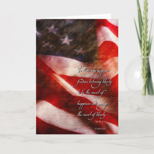 Im Alter Stil gealterte amerikanische Flagge Patri Dankeskarte