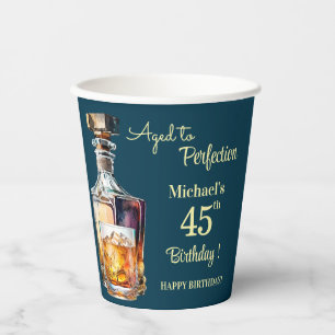 Im Alter zur Perfektion Männer 45. Whiskey Geburts Pappbecher