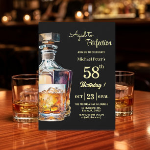 Im Alter zur Perfektion Männer 58. Whiskey Geburts Einladung