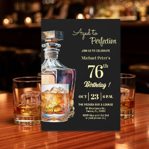 Im Alter zur Perfektion Männer 76. Whiskey Geburts Einladung