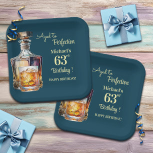 Im Alter zur Vollkommenheit Männer 63. Whiskey Geb Pappteller