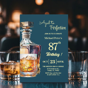 Im Alter zur Vollkommenheit Männer 87. Whiskey Geb Einladung