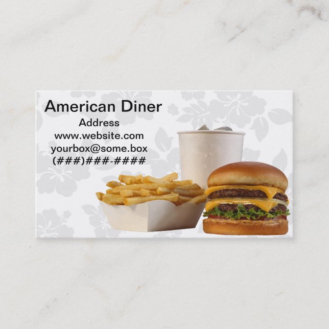 Im amerikanischen Stil Restaurant Visitenkarte (Vorderseite)