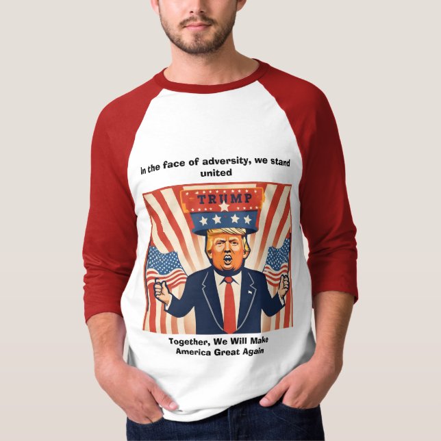 "Im Angesicht der Widrigkeiten" Trump Sweatshirt T-Shirt (Vorderseite)