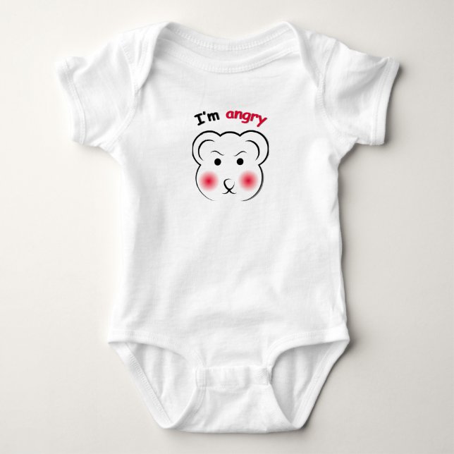 I'm Angry Bear – Cute Minimalist Mood Design Baby Strampler (Vorderseite)