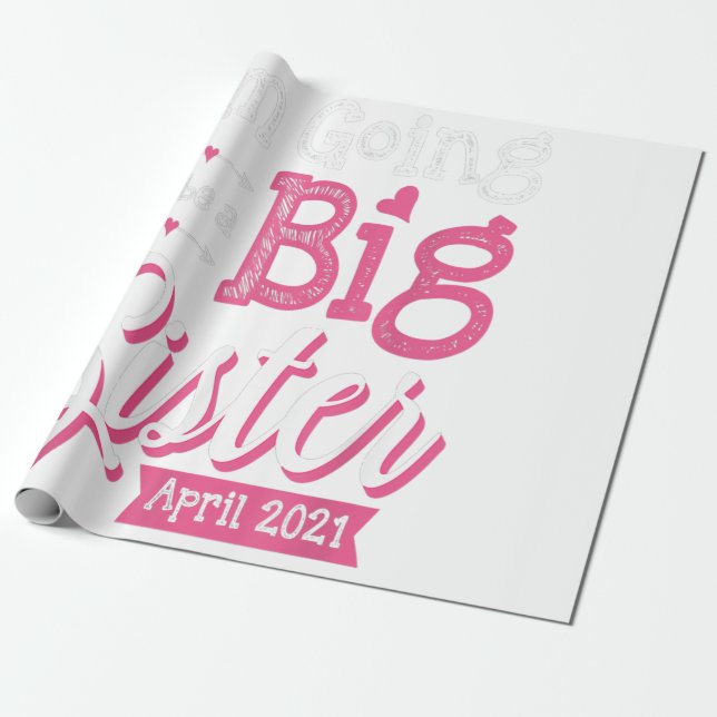 Im April 2021 werde ich eine große Schwester werde Geschenkpapier (Ungerollt)