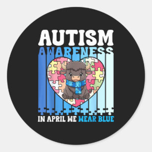 Im April tragen wir blau Autism Awareness Buffalo Runder Aufkleber