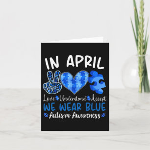 Im April tragen wir Blaue Autismus Bewusstsein Män Karte