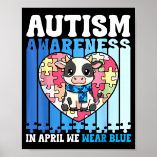 Im April tragen wir blaue Autismuserkennungs-Kuh-P Poster