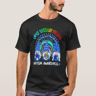 Im April tragen wir Blaue Gnome Regenbogen Autismu T-Shirt