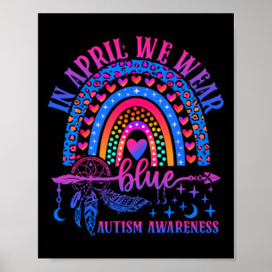 Im April tragen wir blaue Niedliche Autismus Bewus Poster