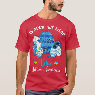 Im April tragen wir blaue Ostereier-Hase T-Shirt