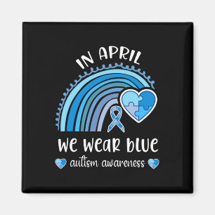 Im April tragen wir Blauer Autismus Bewusstseinsmo Magnet
