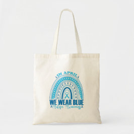 Im April tragen wir Blauer Regenbogen Autismus Bew Tragetasche