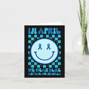 Im April tragen wir Blue Retro Groovy Autism Aware Karte