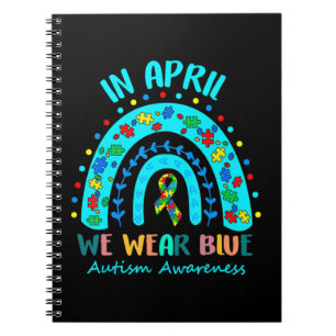 Im April tragen wir den blauen Autismus Awareness  Notizblock