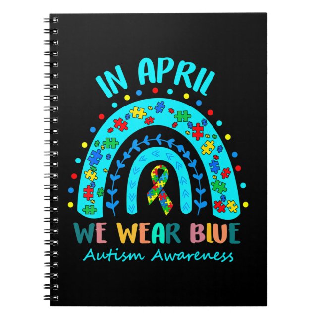 Im April tragen wir den blauen Autismus Awareness  Notizblock (Vorderseite)