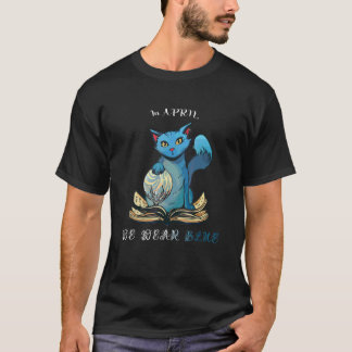 Im April tragen wir ein Blue Cat Book T-Shirt