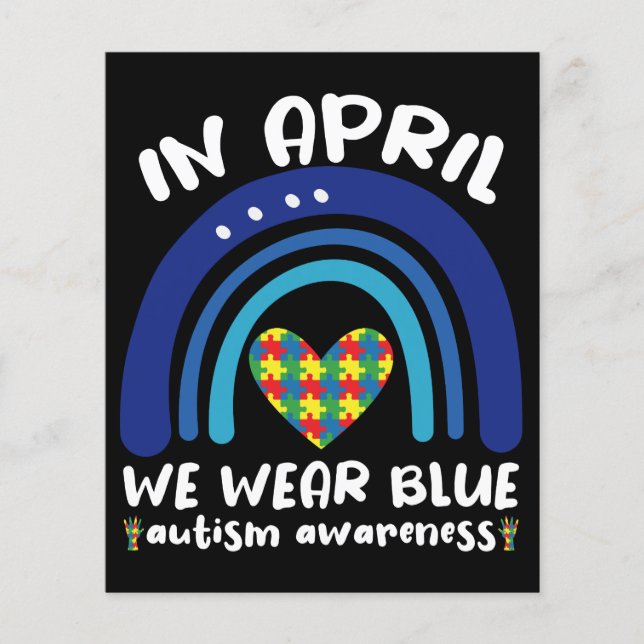 Im April tragen wir einen blauen Autismus-Aufkläru (Vorderseite)