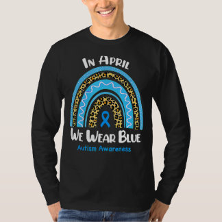Im April tragen wir einen blauen Autismus-Bewussts T-Shirt