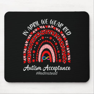Im April tragen wir Red Rainbow Autism Red anstell Mousepad