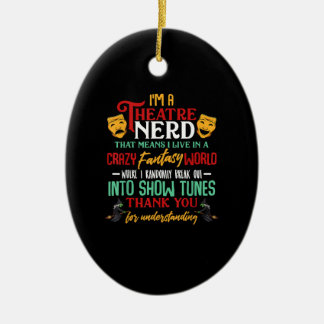 Im Atre Nerd auf Bühne Schauspielerin liebt Schaus Keramik Ornament