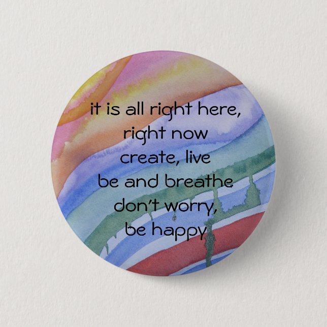 "im Augenblick" Aquarellknopf Button (Vorderseite)