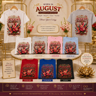 Im August geboren Gladiolus Edition Basic Damen T- T-Shirt