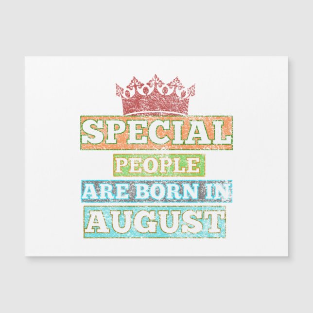Im August Geborene Personen - August zum Geburtsta Magnetkarte (Vorderseite)
