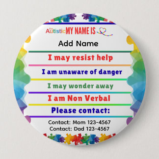 I'm autistic non verbal pin Button badge