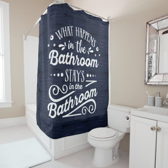 Im Badezimmer moderne Maskuline Sassy blau Streife Duschvorhang (Beispiel)