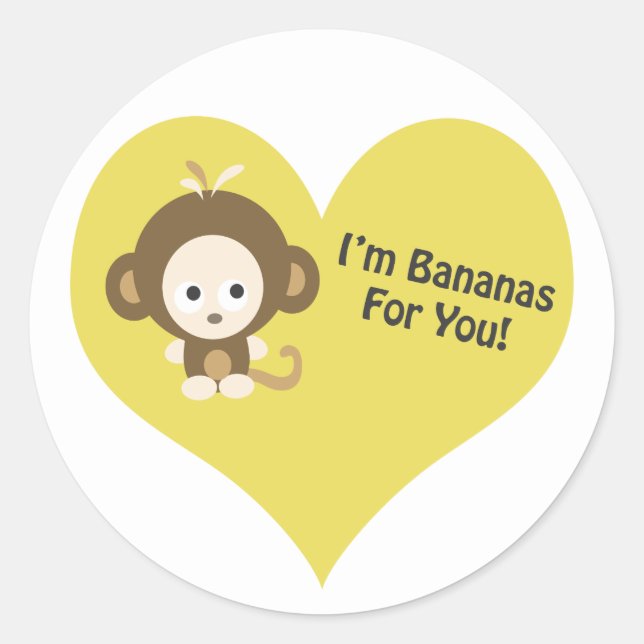 Im Bananen für dich Monkey Runder Aufkleber (Vorderseite)