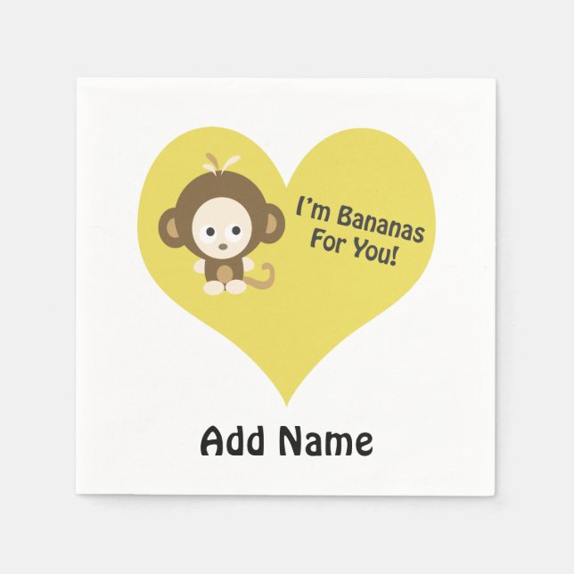 Im Bananen für dich Monkey Serviette (Vorderseite)