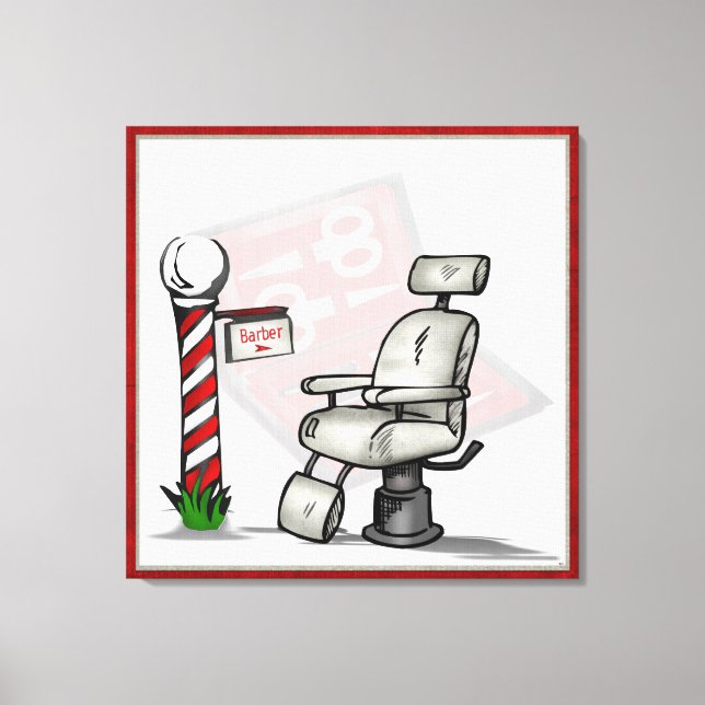Im Barbershop-Dekor Leinwanddruck (Vorderseite)