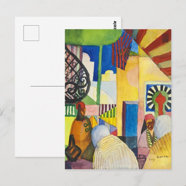 Im Basar | Auguste Macke | Postkarte (Vorne/Hinten)