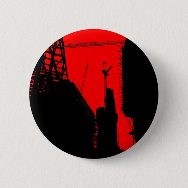 Im Bau - Rot Button (Vorderseite)