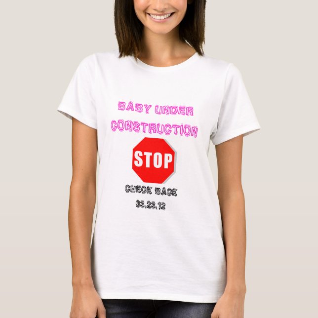 Im Bau schwangerer T - Shirt des Babys (Vorderseite)
