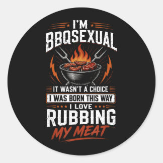 Im Bbqual Lustiger Bbq-Grill-Fleischraucher-Grilli Runder Aufkleber