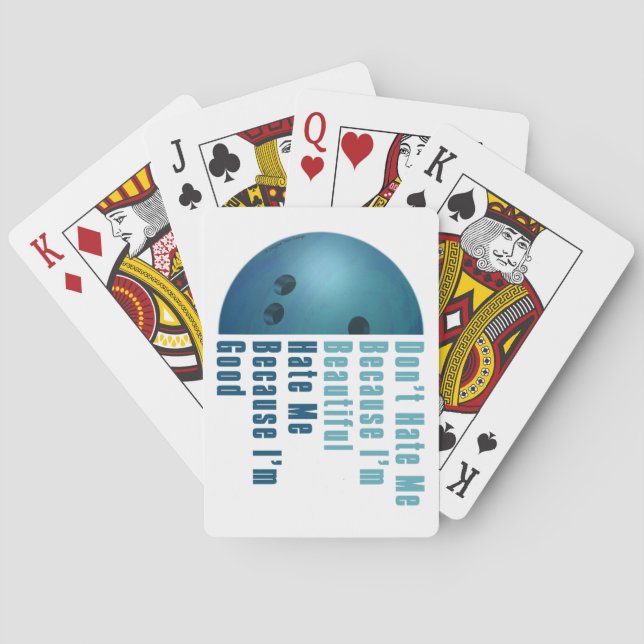 Im Beautiful Im Good Bowling Blue Spielkarten (Rückseite)