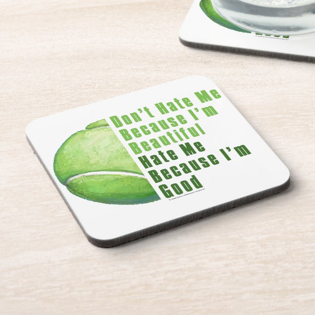 Im Beautiful Im Good Tennis Ball Untersetzer (Linke Seite)