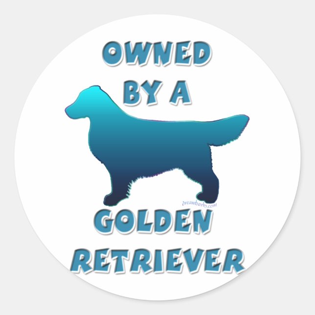 Im Besitz eines Golden Retriever Runder Aufkleber (Vorderseite)