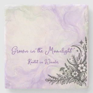Im Botanical Stone Coaster 'Im Mondlicht gewachsen Steinuntersetzer