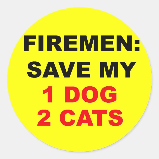 Im Brandfall Rett mein Hund und meine Katze Runder Aufkleber (Vorderseite)